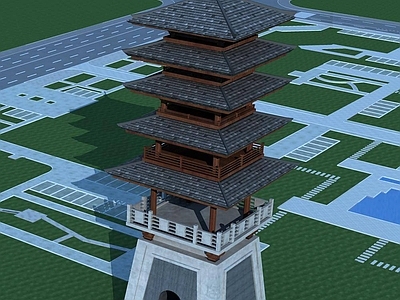 中式古建 中式塔 古塔