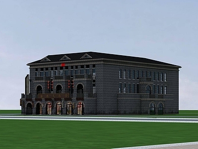 中式烟酒店 民国风格商业楼