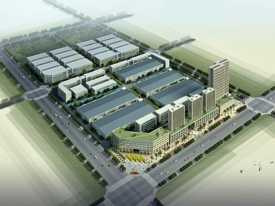 现代厂房 工厂厂房 厂区 办公楼 商场