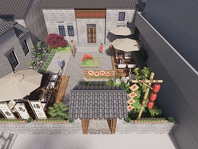 侘寂快餐店 乡村庭院茶馆 明档 农家面馆 侘寂饭店 乡村餐饮店