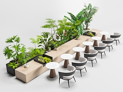 植物堆 植物堆 绿植堆 植物花草 卡座 办公接待区