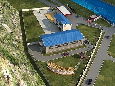 现代厂房加油站办公楼