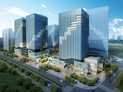 现代其他办公空间 现代综合办公区 高层办公楼