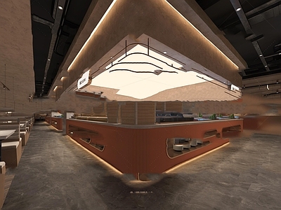 现代自助餐厅 平方自助 施工图