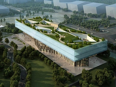 现代图书馆外观 会展中心 展览建筑