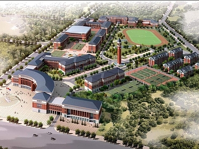 欧式学校外观 简欧学校