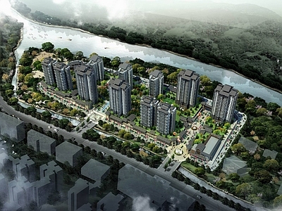 中式高层住宅 中式商业住宅小区