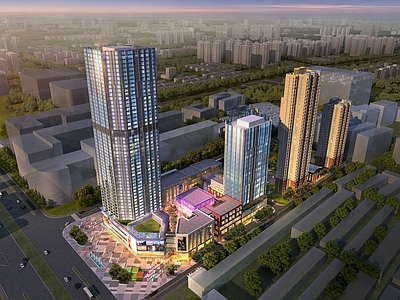 现代商场外观 现代城市综合体 商业综合体 高层办公楼