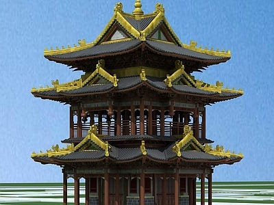 中式古建 古代阁楼 楼阁建筑 古建筑