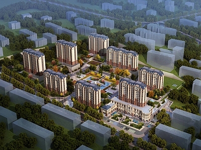 欧式高层住宅 法式商业住宅小区