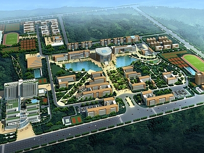 现代学校外观 大学 学校建筑 广东技术学院