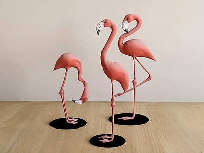 现代雕塑小品 火烈鸟雕塑 鸟类 火烈鸟摆件