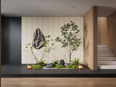现代室内景观 现代室内景观造景 苔藓景观 景观小品 植物景观 景观石