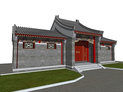 中式入口大门 古建大门 四合院大门 仿古大门 寺庙大门入口 中式大门