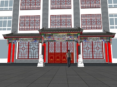 中式门头 古建门头 民宿门头 中式门脸 垂花门大门 古建门脸
