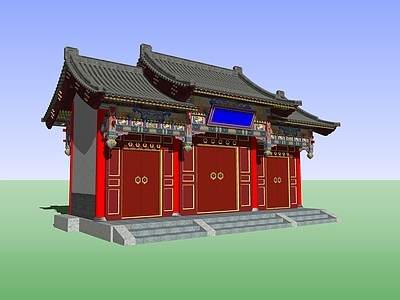 中式入口大门 垂花门 四合院大门 古建大门 仿古大门 垂花门入口
