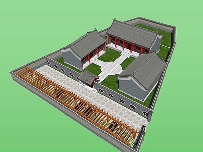 中式四合院 四合院 北京四合院 古建会所 硬山建筑 垂花门