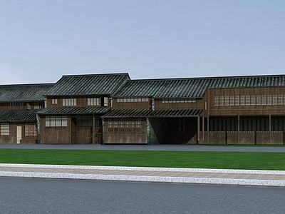 中式商业街 中式老建筑 做旧老建筑 商业街道