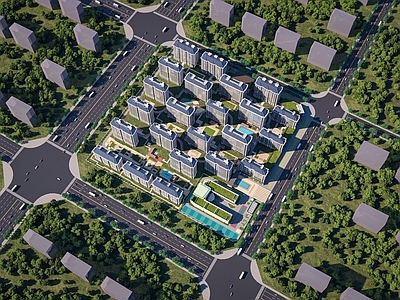 现代高层住宅 现代住宅 住宅小区 住宅鸟瞰 安置房