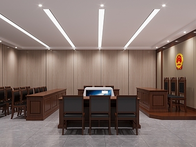 现代新中式党政机关 现代法庭