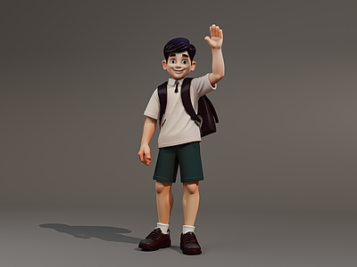 男人 学生 男孩 雕塑 手办