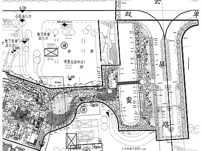 示范区景观 植物种植绿化配置 总平面图 展示区样板区合院 上木中层地被水生 苗木表 施工图