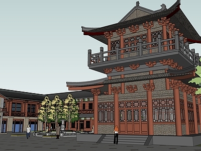 中式古建筑 唐风商业街