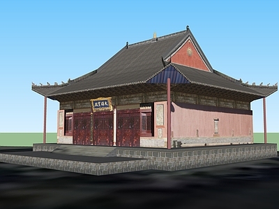 中式古建筑 大雄宝殿