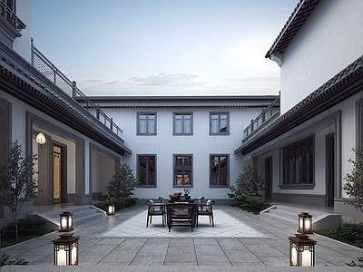 中式中古古建 古建 园林 四合院 别墅 民宿