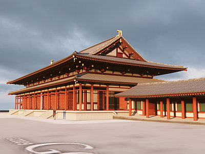中式古建筑 大雄宝殿