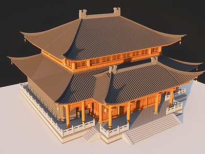 中式古建筑 大雄宝殿