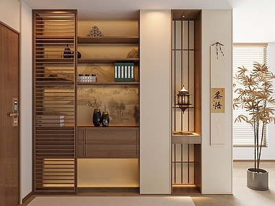 新中式中古玄关 入户玄关 鞋柜玄关 装饰性玄关 宋氏玄关 功能性玄关