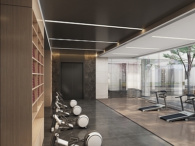 现代新中式健身房 健身房 现代健身房