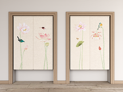 新中式中式窗帘 帘子 半帘 短帘 门帘 布帘