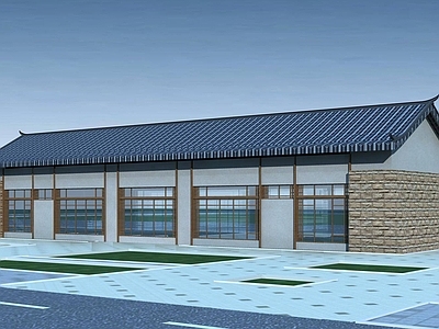 中式商业街 中式小建筑