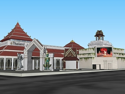 中式寺庙建筑 异域风情 泰式