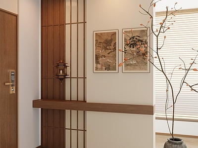 新中式中古玄关 宋氏玄关 玄关背景 入户玄关 装饰性玄关 玄关造景