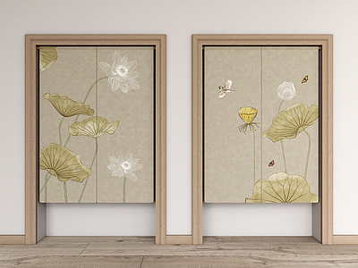 新中式中式窗帘 帘子 门帘 短帘 半帘 布帘