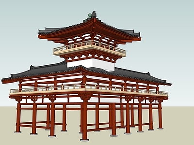 中式古建筑 唐风古建