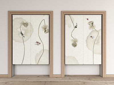 新中式中式窗帘 门帘 布帘 半帘 帘子 短帘