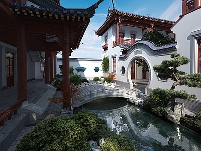 中式中古古建 古建 园林 小镇 古镇 中式建筑
