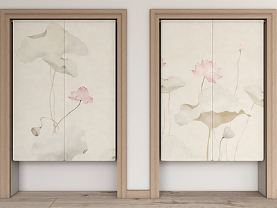 新中式中式窗帘 帘子 门帘 布帘 半帘 短帘