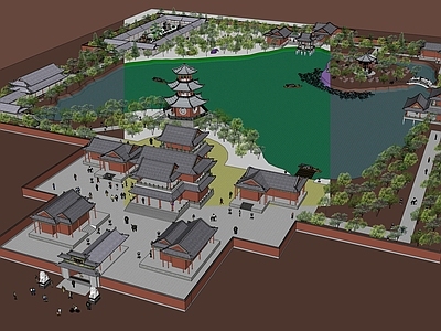 中式古建筑 园林作业