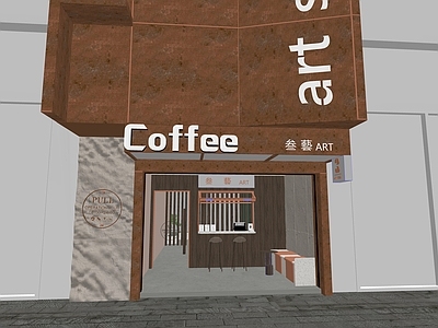 现代轻奢餐饮建筑 网红 咖啡厅