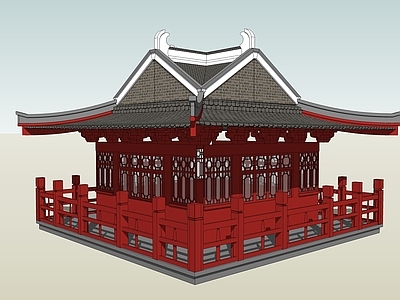 中式古建筑 亭子