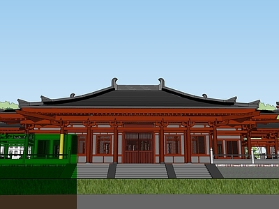 中式古建筑 汉唐风庙宇