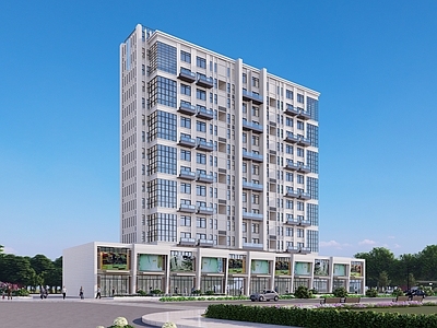 现代多层住宅 住宅公寓楼 公寓办公楼