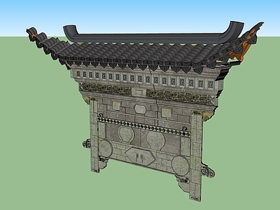 中式古建筑 门罩