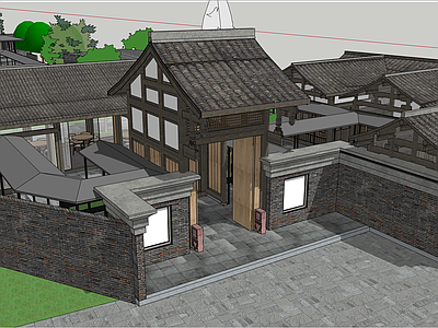 中式中古古建筑 现代与中古的碰撞 中式古建 垂花门