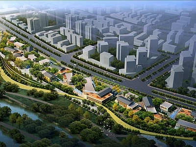 新中式商业街 新中式滨海商业街
